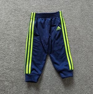 Adidas dark blue and green sweatpants jogger baby's size 12 months
